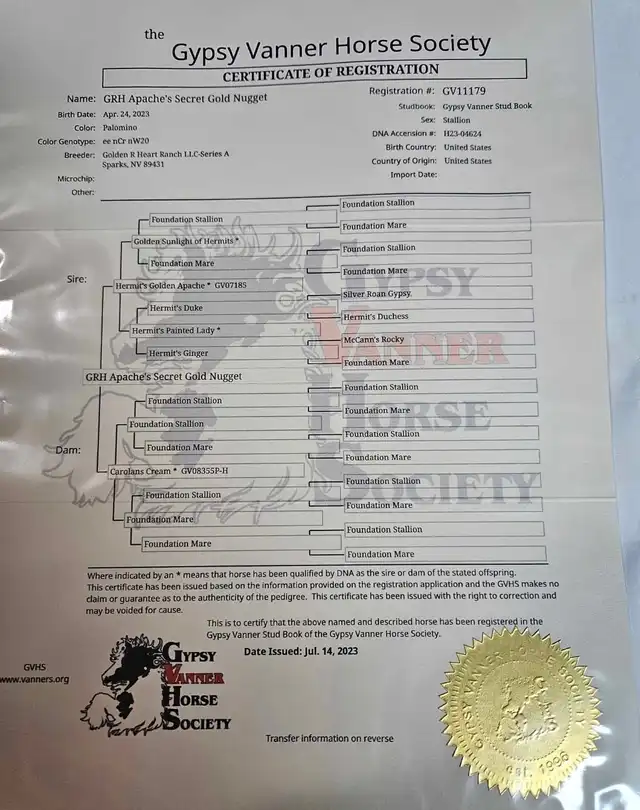 Registration Pedigree - Media (1946)